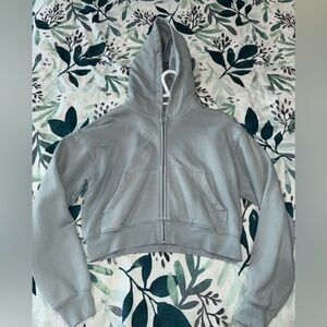 Baby blue tna cozy AF fleece Cropped Hoodie